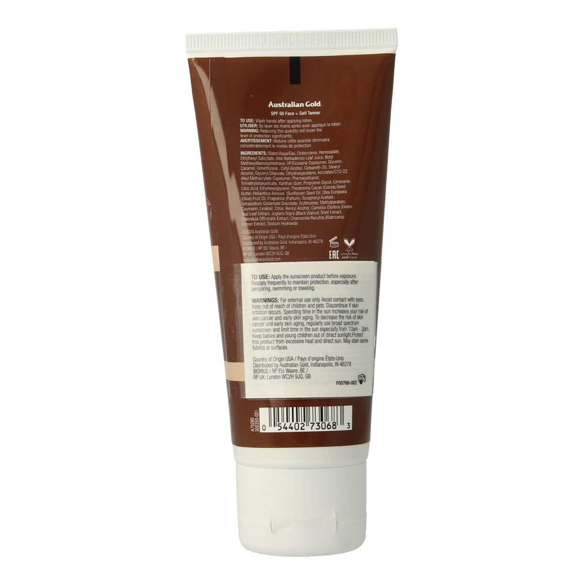 Australian Gold Face met selftanner SPF50 88.00 Milliliter