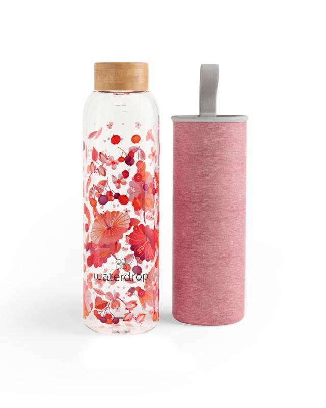 Waterdrop Glazen drinkfles relax 600ml 1.00 Stuks
