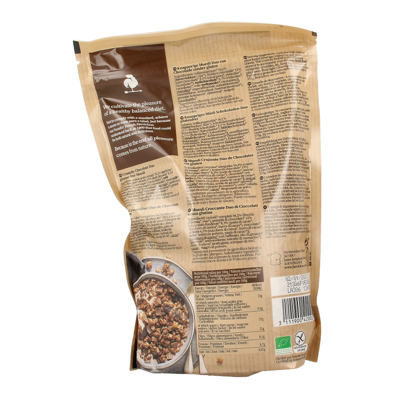 Favrichon Chocolade duo crunchy muesli 375 Gram