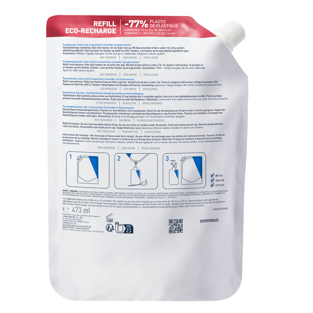 Cerave Melk hydraterend navulling 473.00 Milliliter