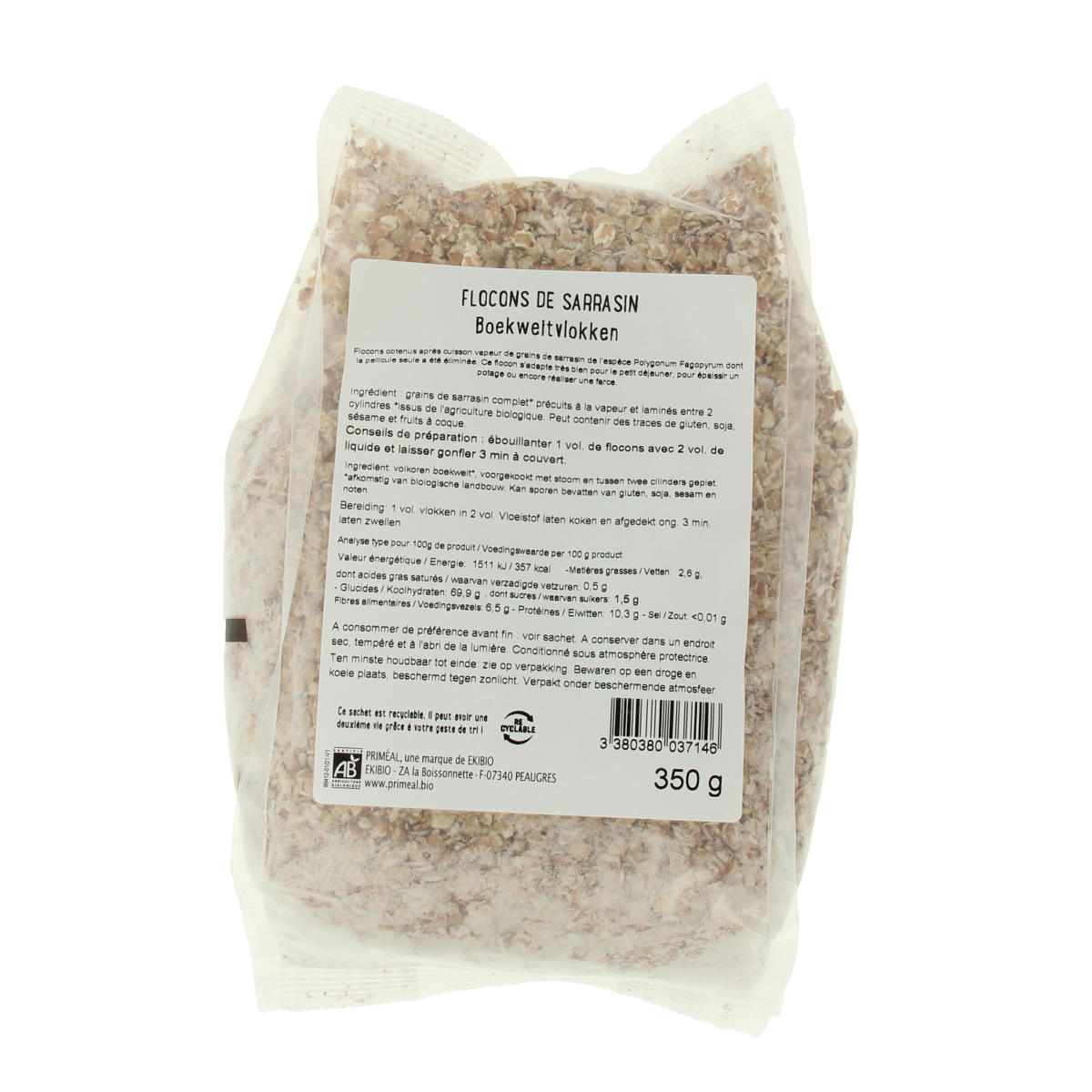 Primeal Boekweitvlokken bio 350.00 Gram