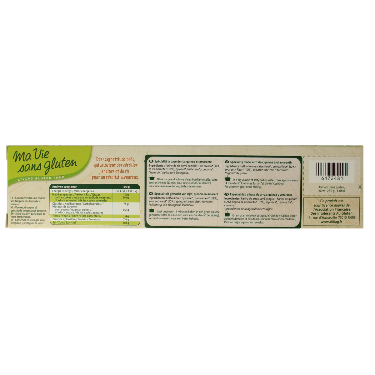 Ma Vie Sans Tricolor spaghetti glutenvrij bio 250.00 Gram