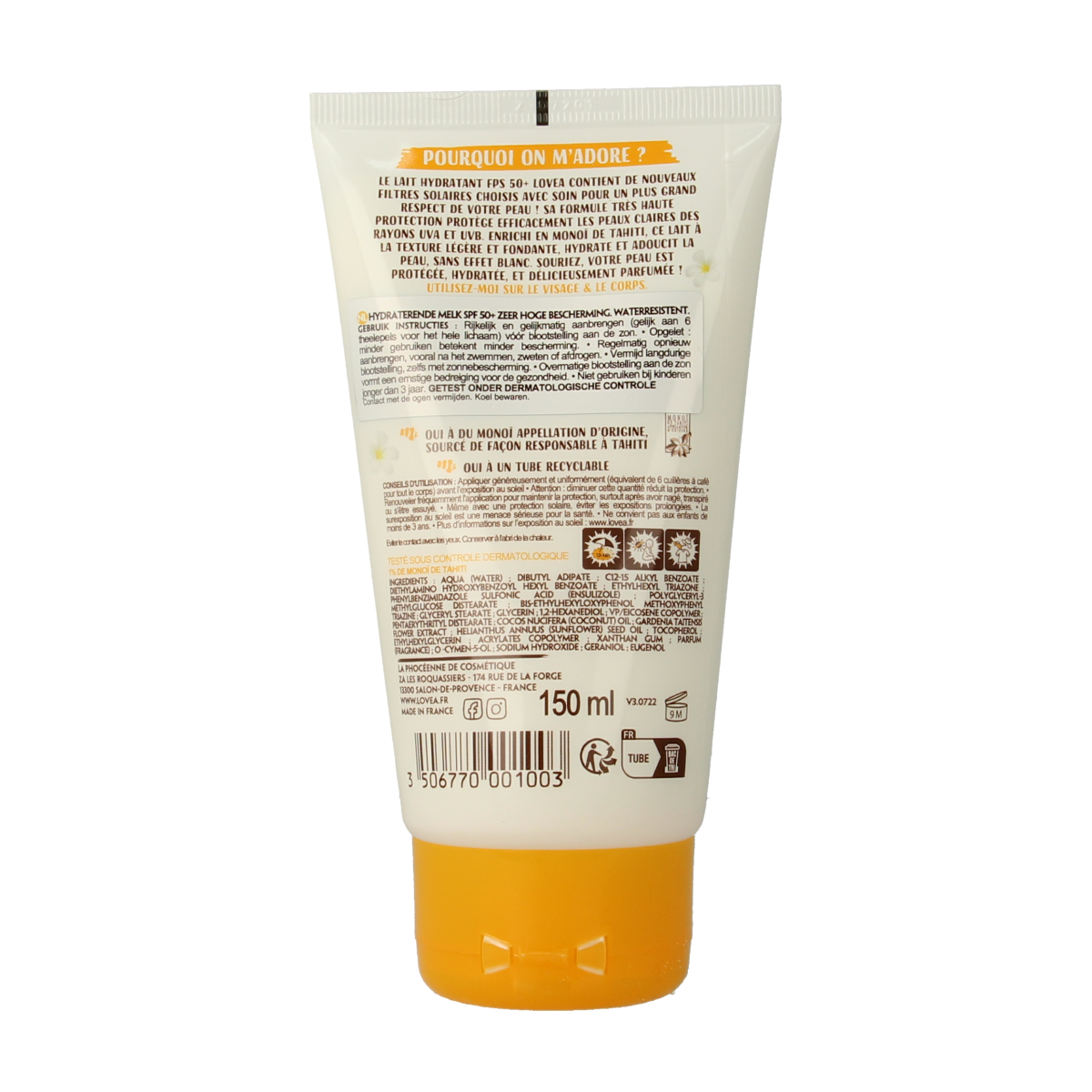 Lovea Moisturizing milk SPF50+ 150.00 Milliliter