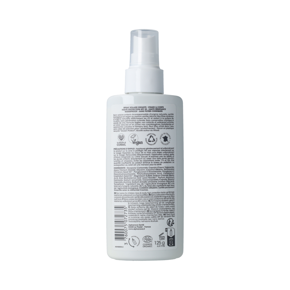 Alphanova Sun Zonnespray kids SPF50 125.00 Gram