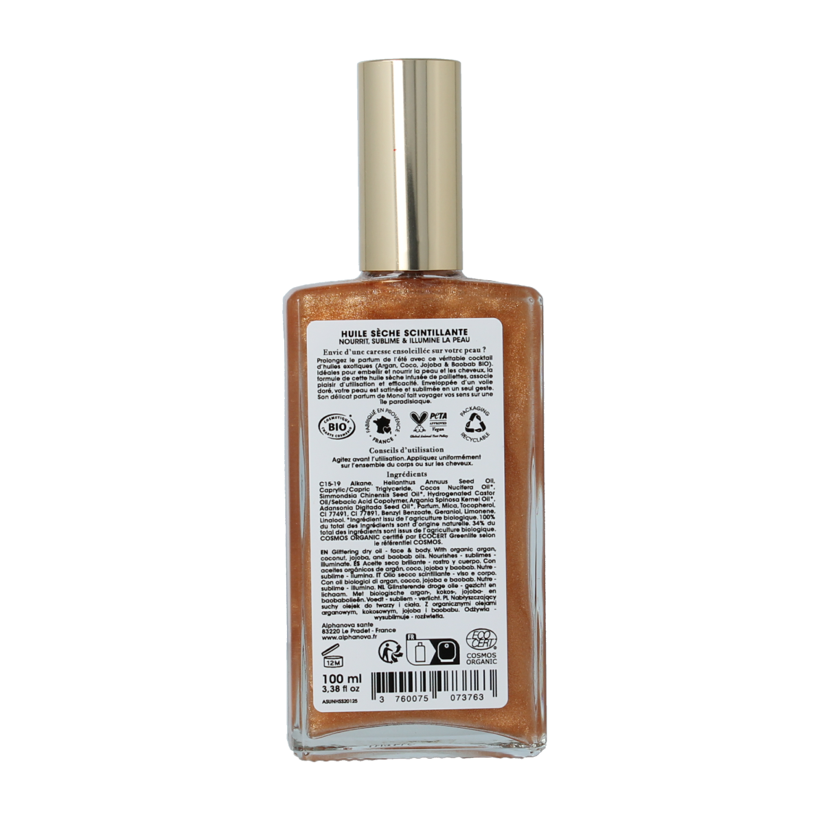 Alphanova Sun Sun glittering dry oil bio 100.00 Milliliter