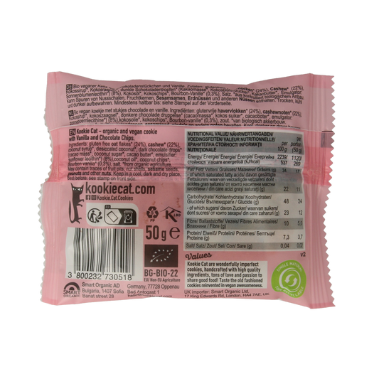 Kookie Cat Vanilla chocolate chip bio 50.00 Gram