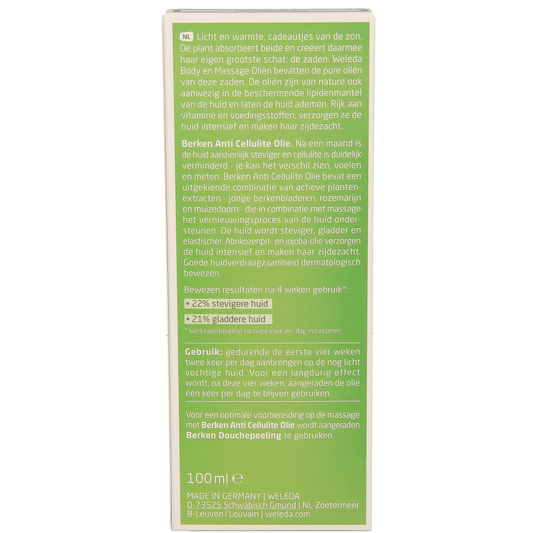 Weleda Berken anti cellulite olie 100.00 Milliliter