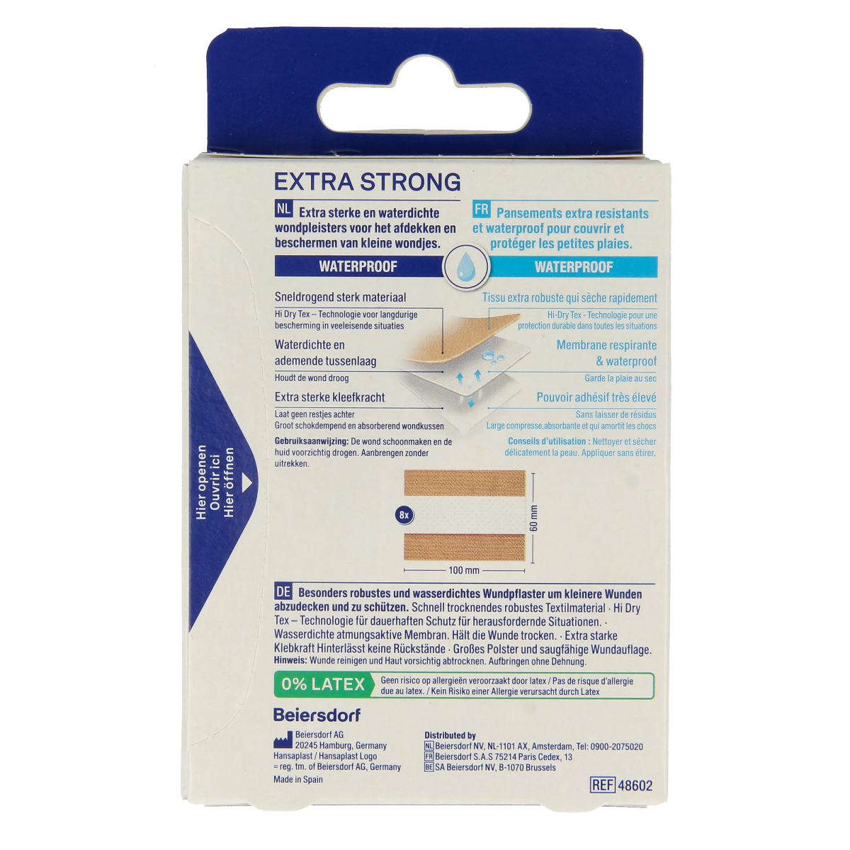 Hansaplast Extra strong waterproof pleisters 8.00 Stuks