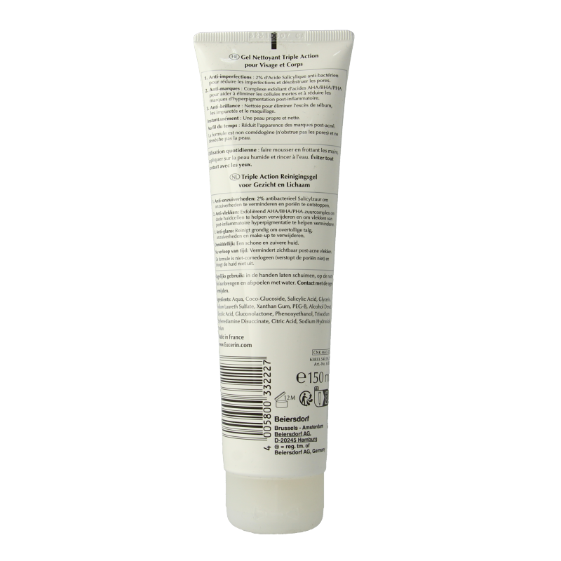 Eucerin Dermopure triple action reinigingsgel 150 Milliliter