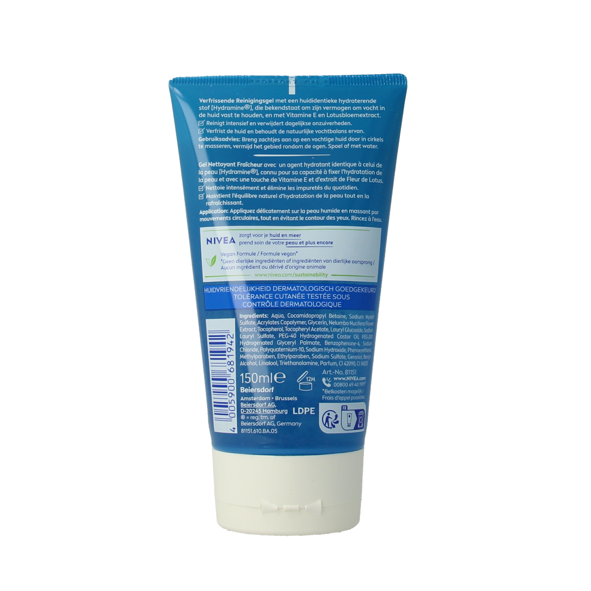 Nivea Essentials verfrissende reinigingsgel 150.00 Milliliter