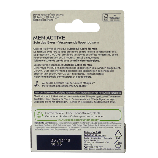 Labello Men active blister SPF15 4.80 Gram