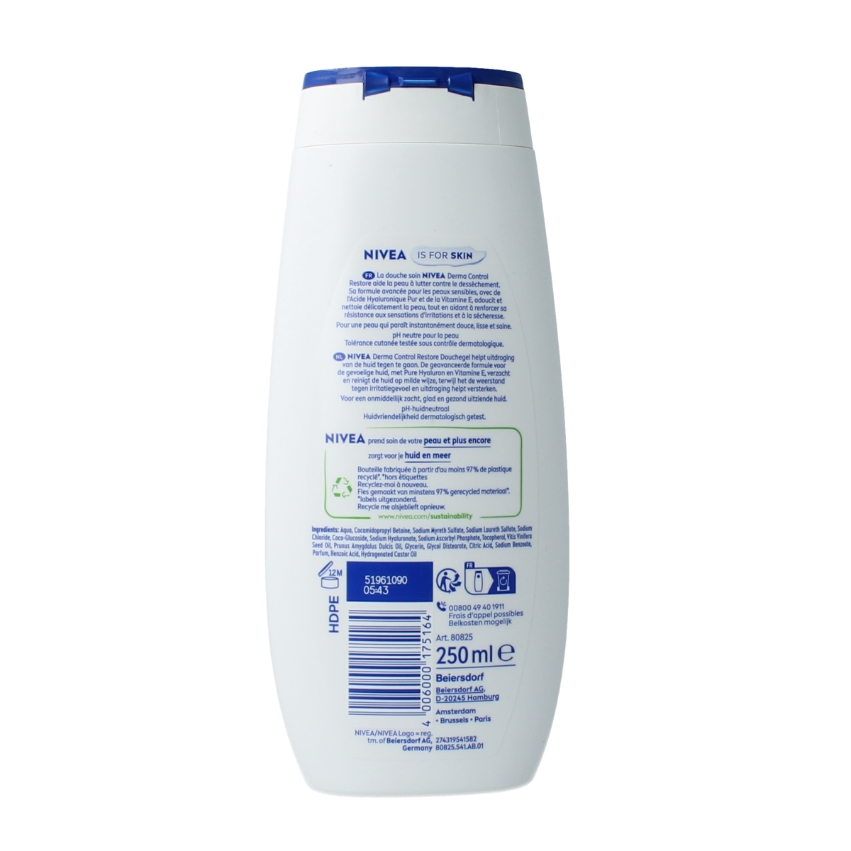 Nivea Douchegel derma control restore 250.00 Milliliter