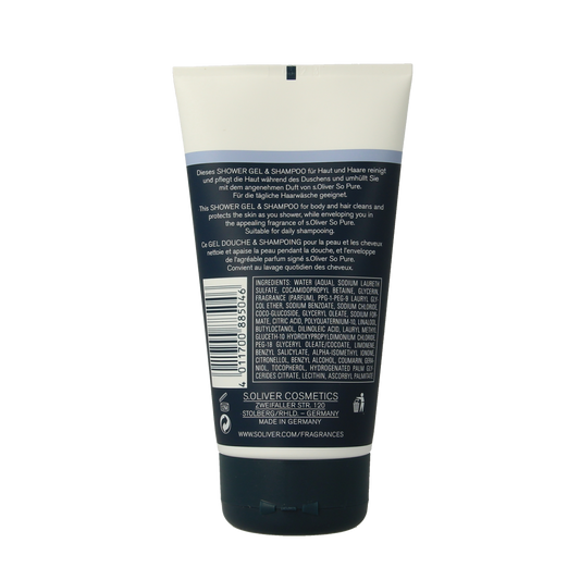 S Oliver So pure men showergel & shampoo 150.00 Milliliter