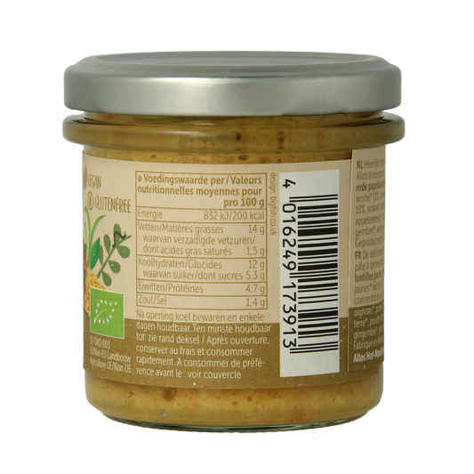 Allos Linzenspread gele curry bio 140.00 Gram