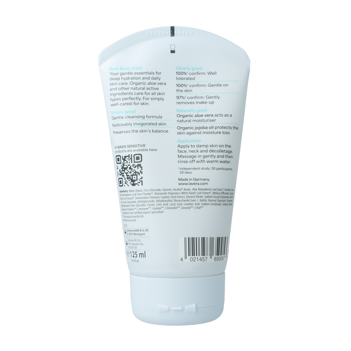 Lavera Basis Sensitive cleansing gel 125.00 Milliliter