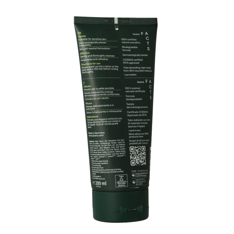 Lavera Men sensitiv 3-in-1 showergel bio 200 Milliliter