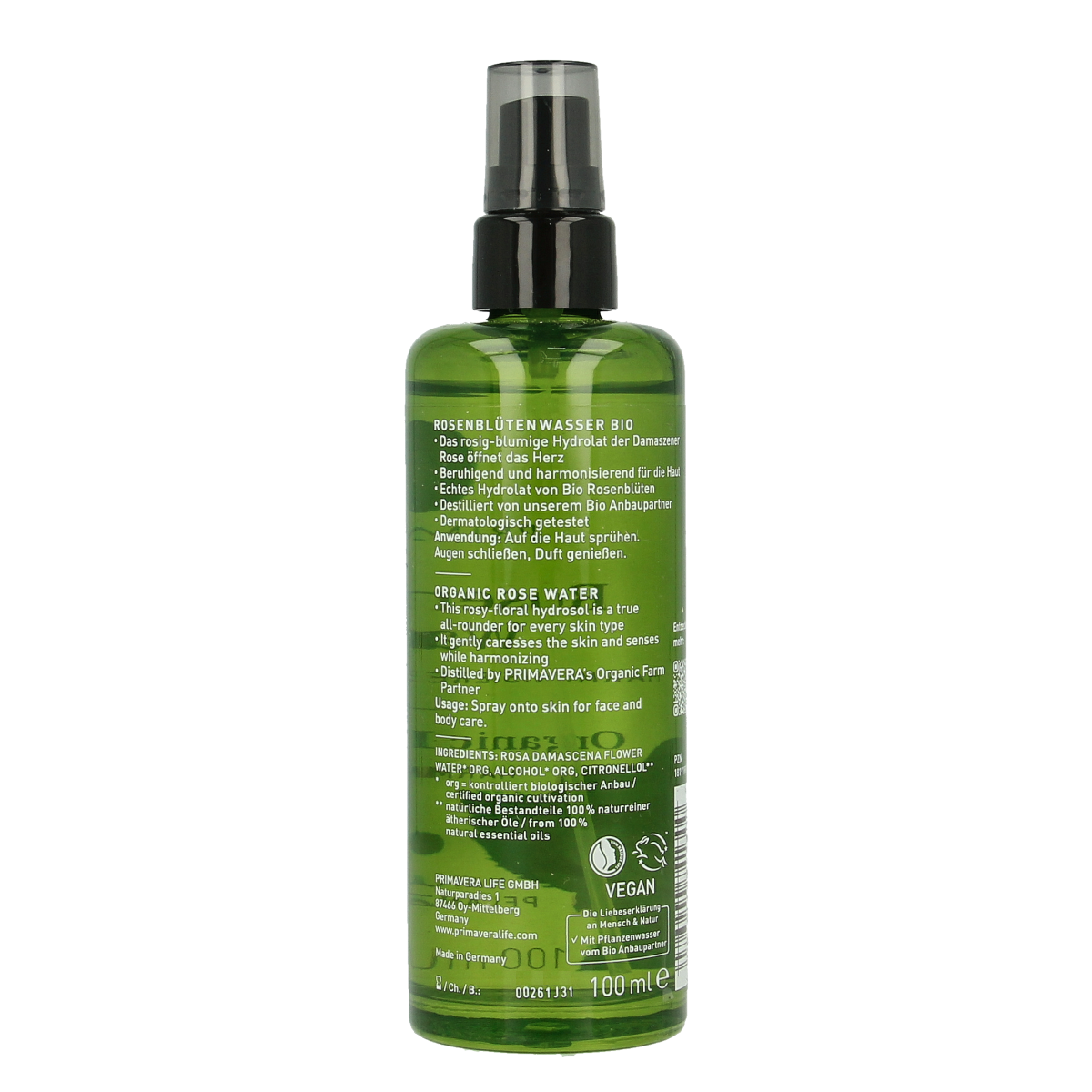 Primavera Rose water bio 100.00 Milliliter
