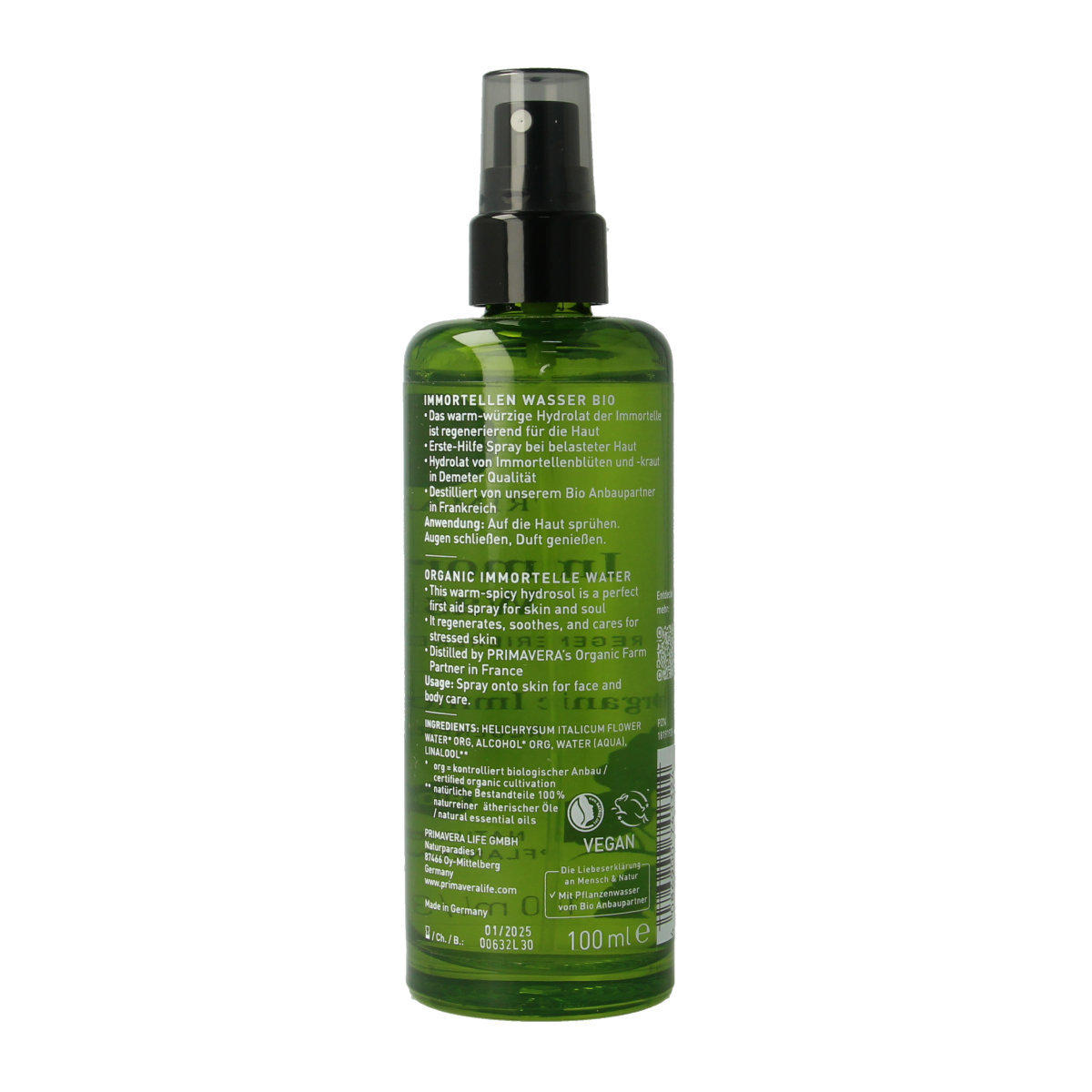 Primavera Immortelle water bio 100.00 Milliliter