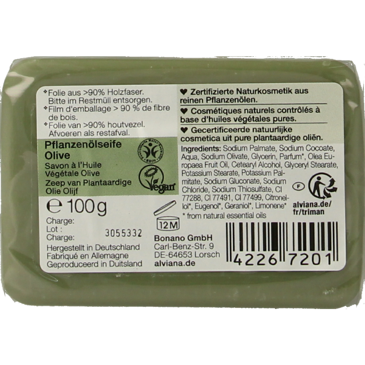 Alviana Olijfzeep 100.00 Gram