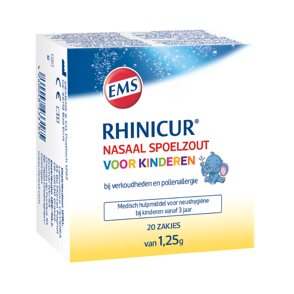 Rhinicur Neus spoelzout kind zakje 20.00 Stuks