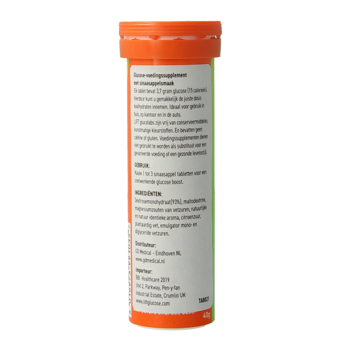 Lift LIFT GlucoTabs orange buisje 10.00 Tabletten