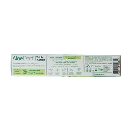 Aloe Dent Tandpasta aloe vera triple action with fluor 100.00 Milliliter