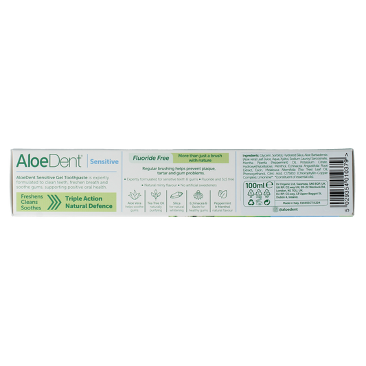 Aloe Dent Tandpasta aloe vera sensitive fluor free 100.00 Milliliter
