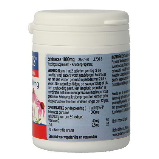 Lamberts Echinacea 1000mg met zink en vitamine C 60.00 Tabletten