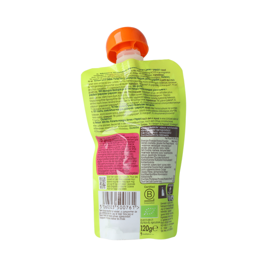 Ella's Kitchen Mangoes pears & papayas knijpzakje 4+ maanden bio 120.00 Gram