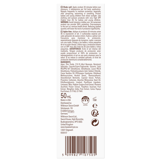 Hawaiian Tropic Mineral sunmilk face SPF30 50.00 Milliliter