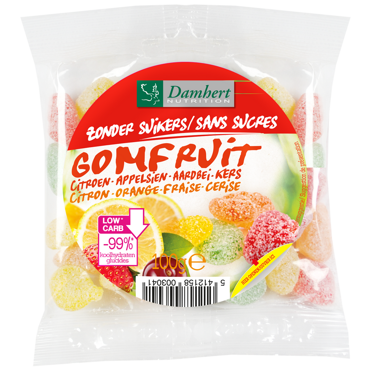 Damhert Extra gomfruit snoepje 100 Gram