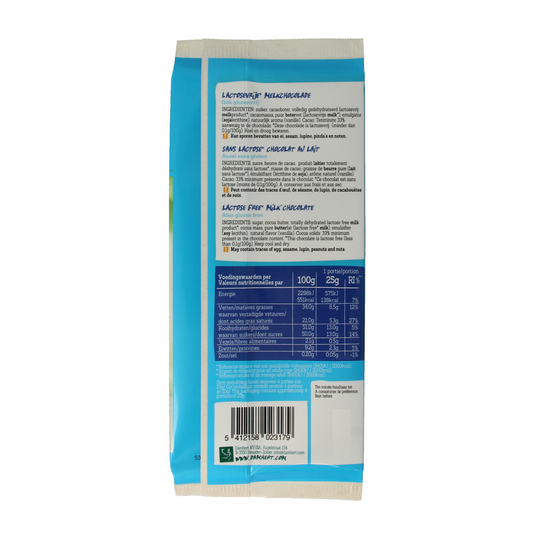 Damhert Chocoladetablet melk glutenvrij en lactosevrij 100.00 Gram