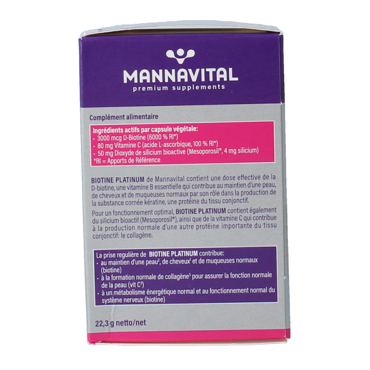 Mannavita Biotine platinum 60.00 Vegetarische capsules