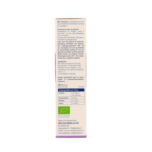 Weleda Tijmsiroop bio 200.00 Milliliter