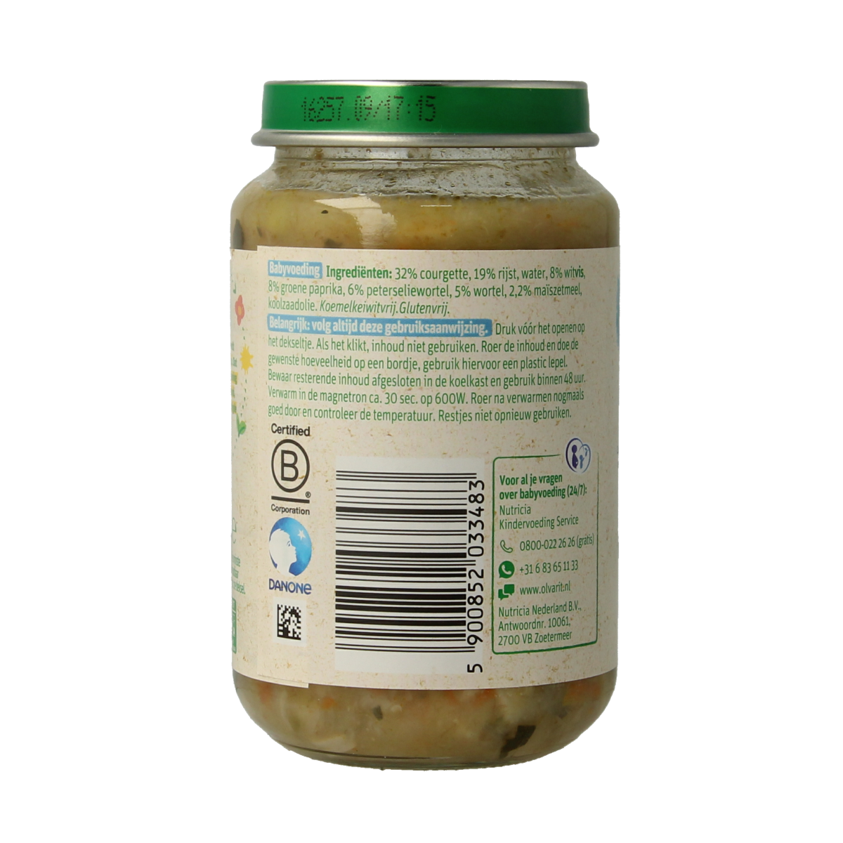 Olvarit Courgette witvis rijst 8M13 200.00 Gram