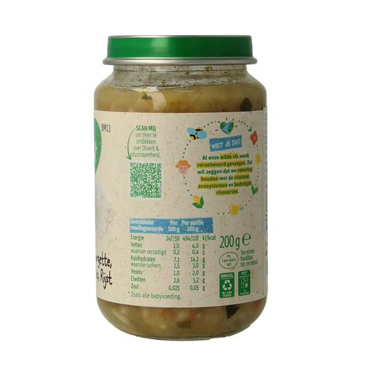 Olvarit Courgette witvis rijst 8M13 200.00 Gram