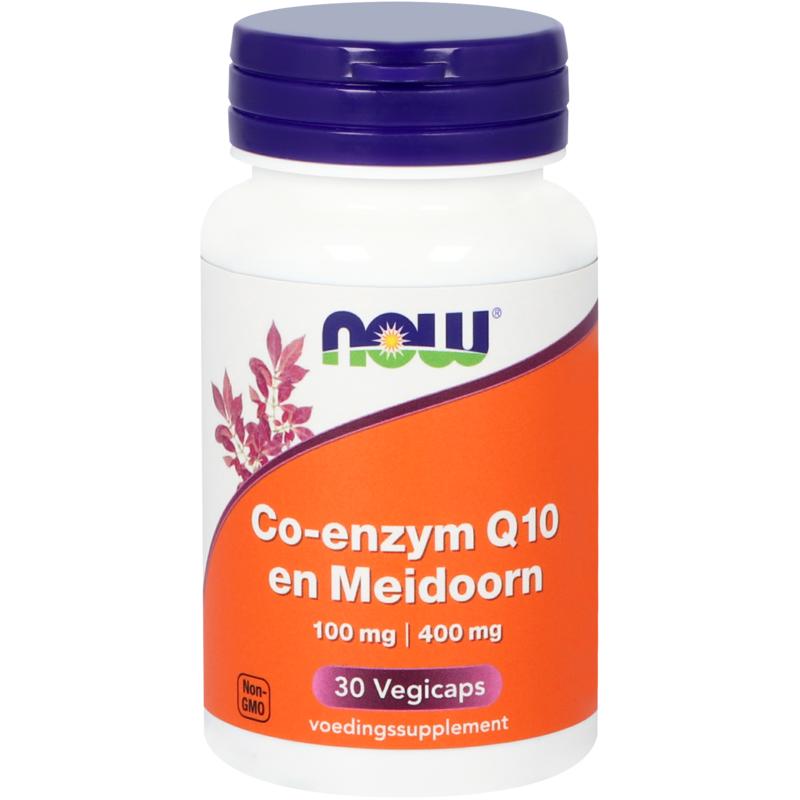 NOW Co-Q10 100mg met meidoorn 30.00 Vegetarische capsules