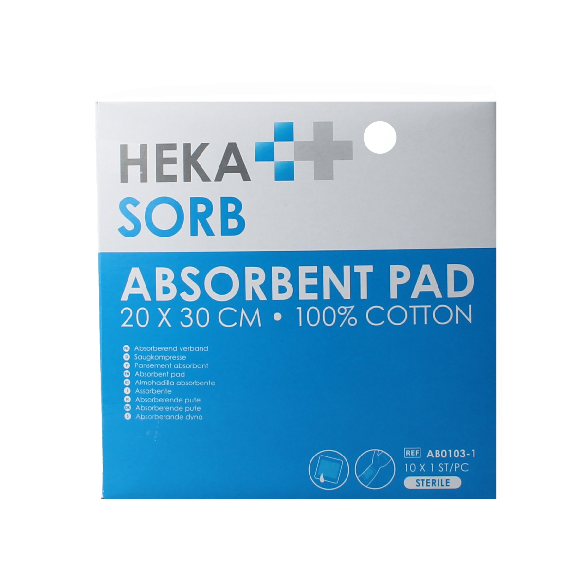 Hekasorb Absorberend verband 20x30 steriel 10.00 Stuks