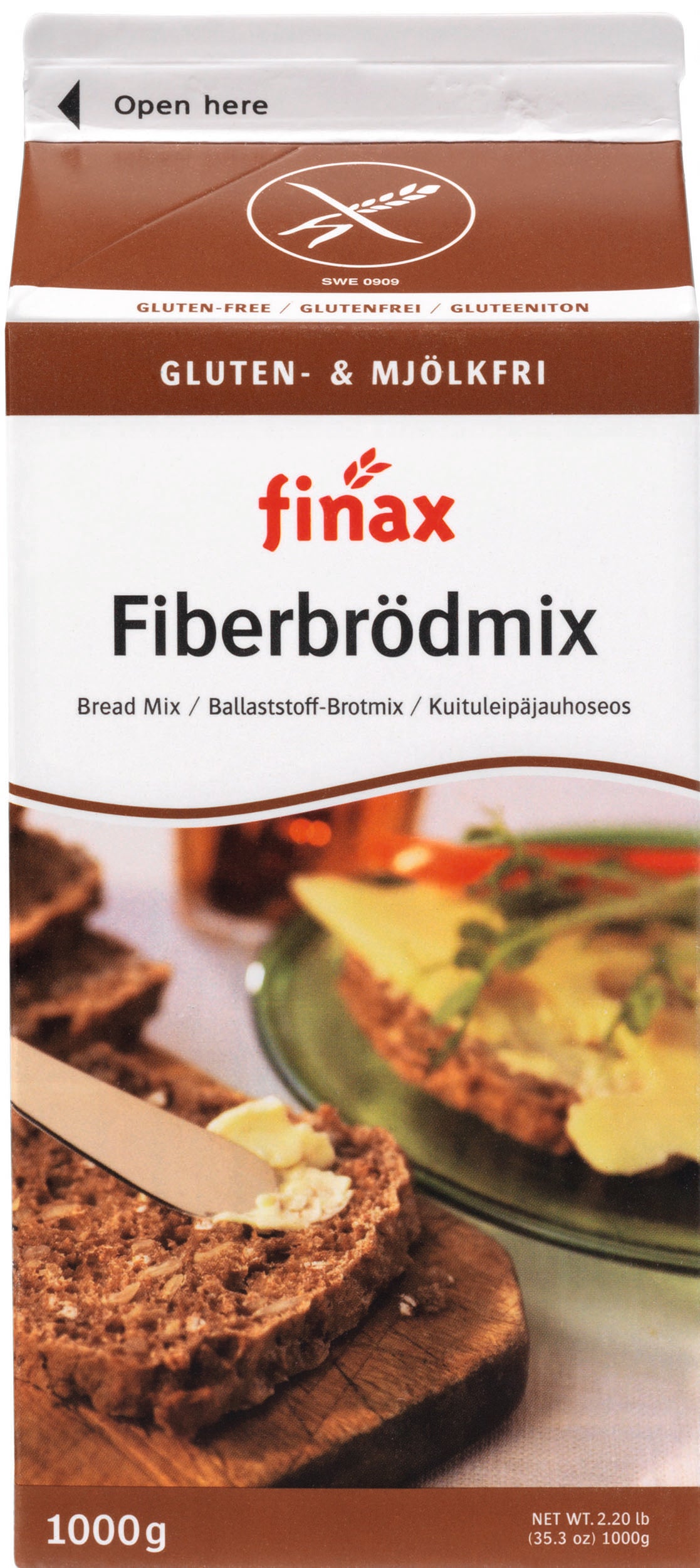 Finax Broodmix bruin vezelrijk glutenvrij 1 Kilogram