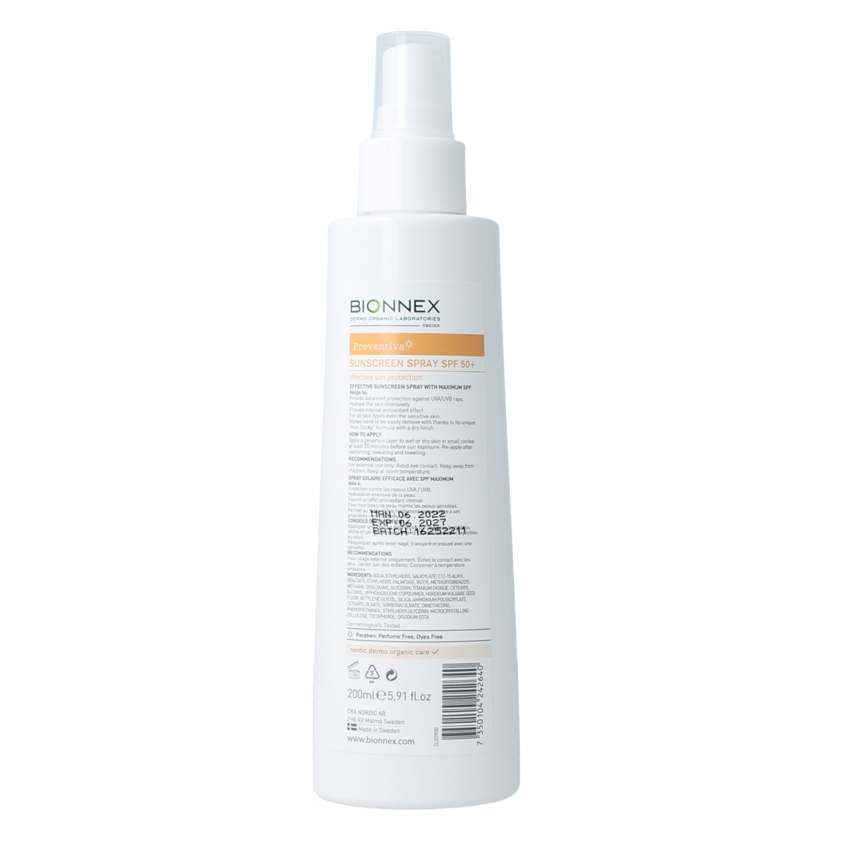 Bionnex Preventiva sunscreen spray SPF50 200.00 Milliliter