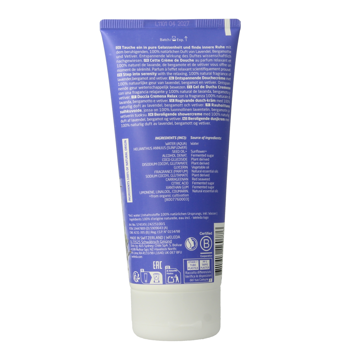 Weleda Relax douchecreme 200.00 Milliliter