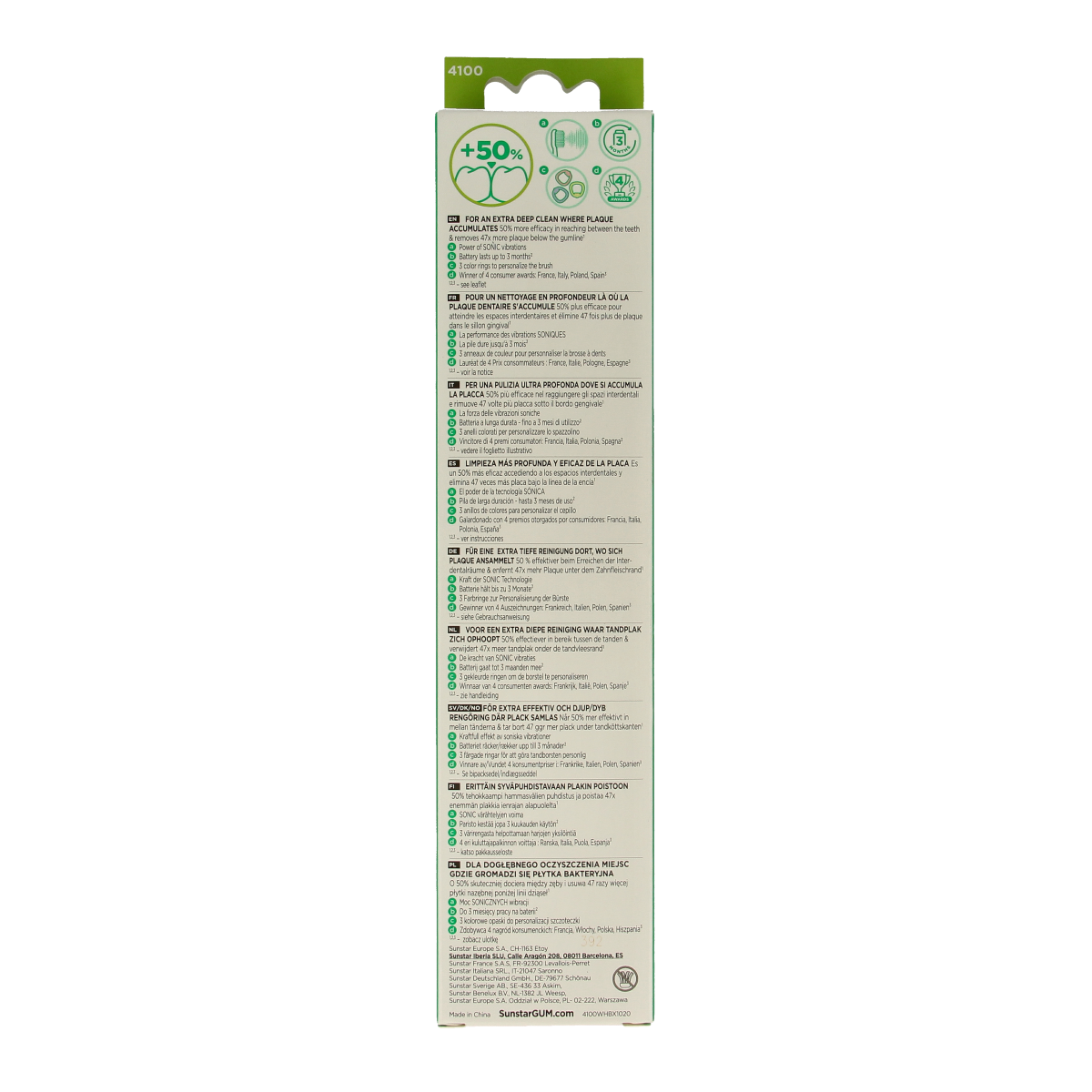 GUM Elektrische tandenborstel activital sonic 1.00 Stuks