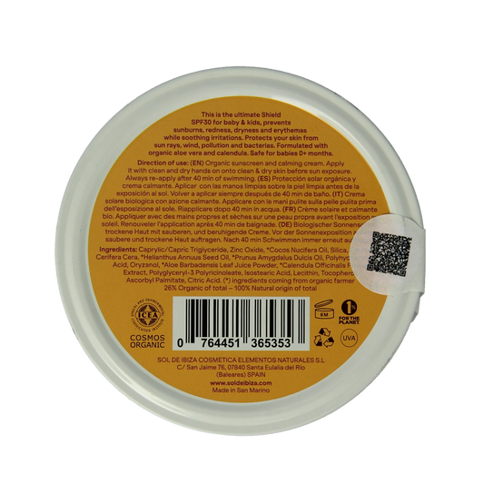 Sol De Ibiza Beschermende creme baby&kids SPF30 bio 100.00 Gram