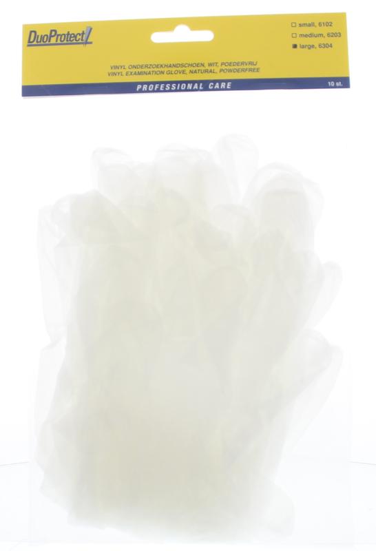 Duoprotect Handschoen vinyl poedervrij large 10.00 Stuks