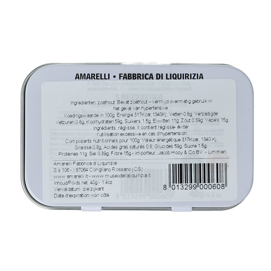 Amarelli Laurierdop liquiriz calabria blikje kleine stukjes 40 Gram