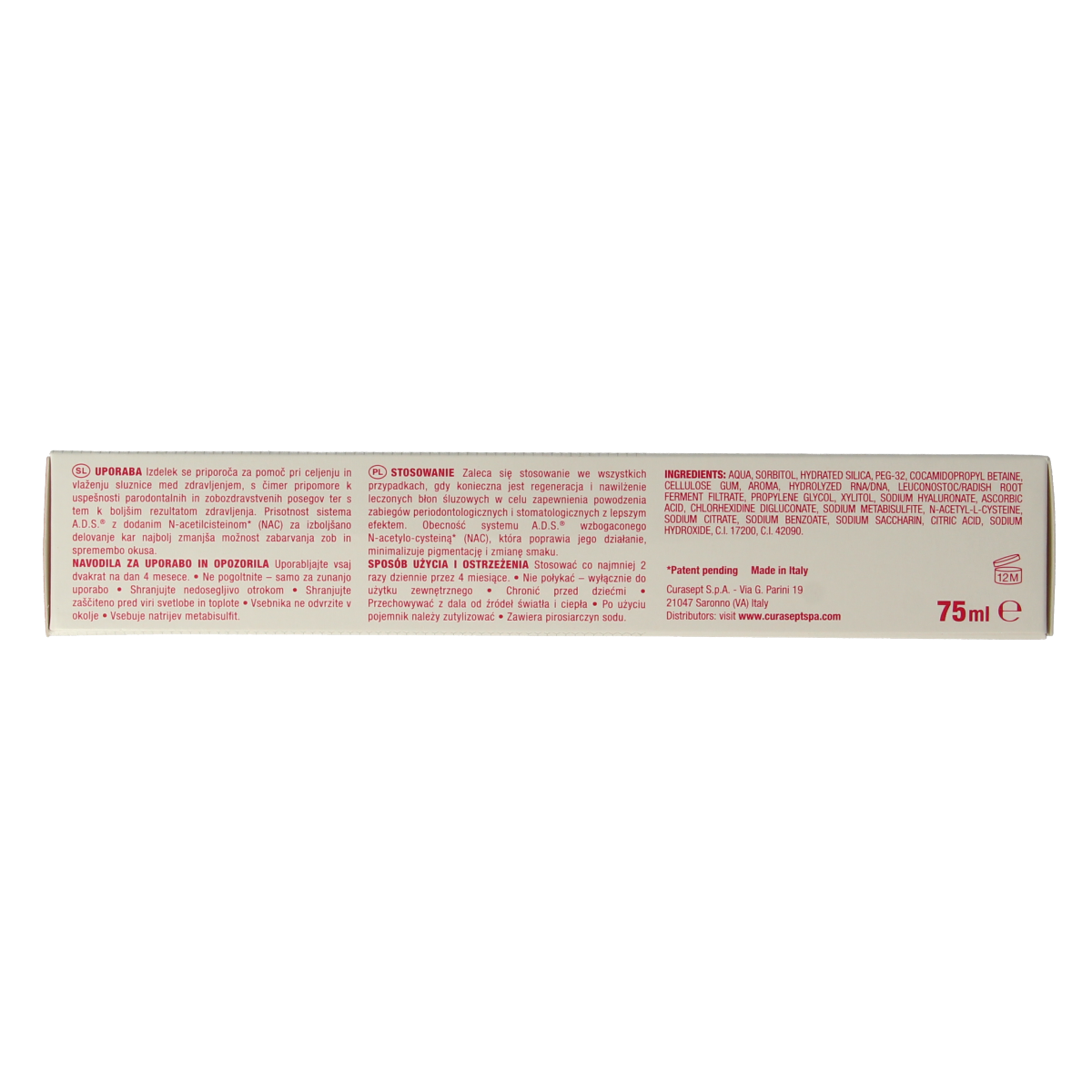 Curasept ADS DNA Perio Pro 712 CHX 0,12% + HA tandpasta 75.00 Milliliter