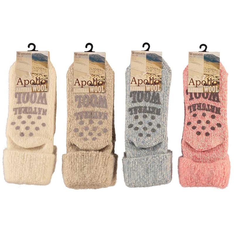 Apollo Slofsok anti slip dame licht 35-38 1.00 Paar
