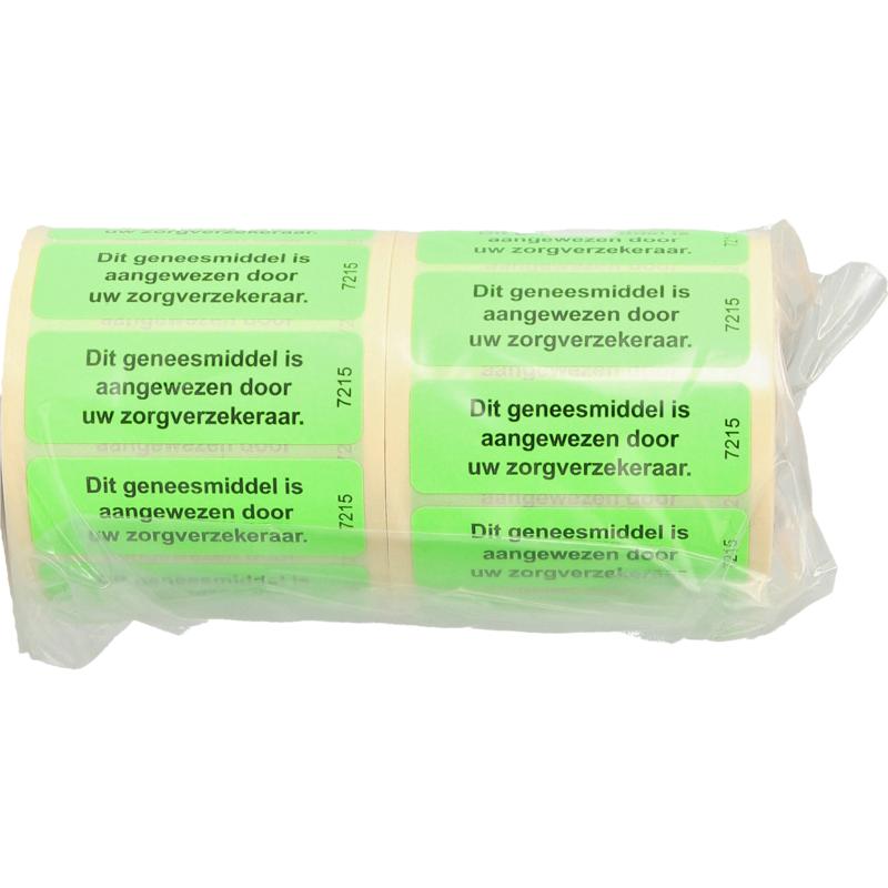 Spruyt Hillen Sticker geneesmiddel aangewezen zorgverzkereraar 1000.00 Stuks