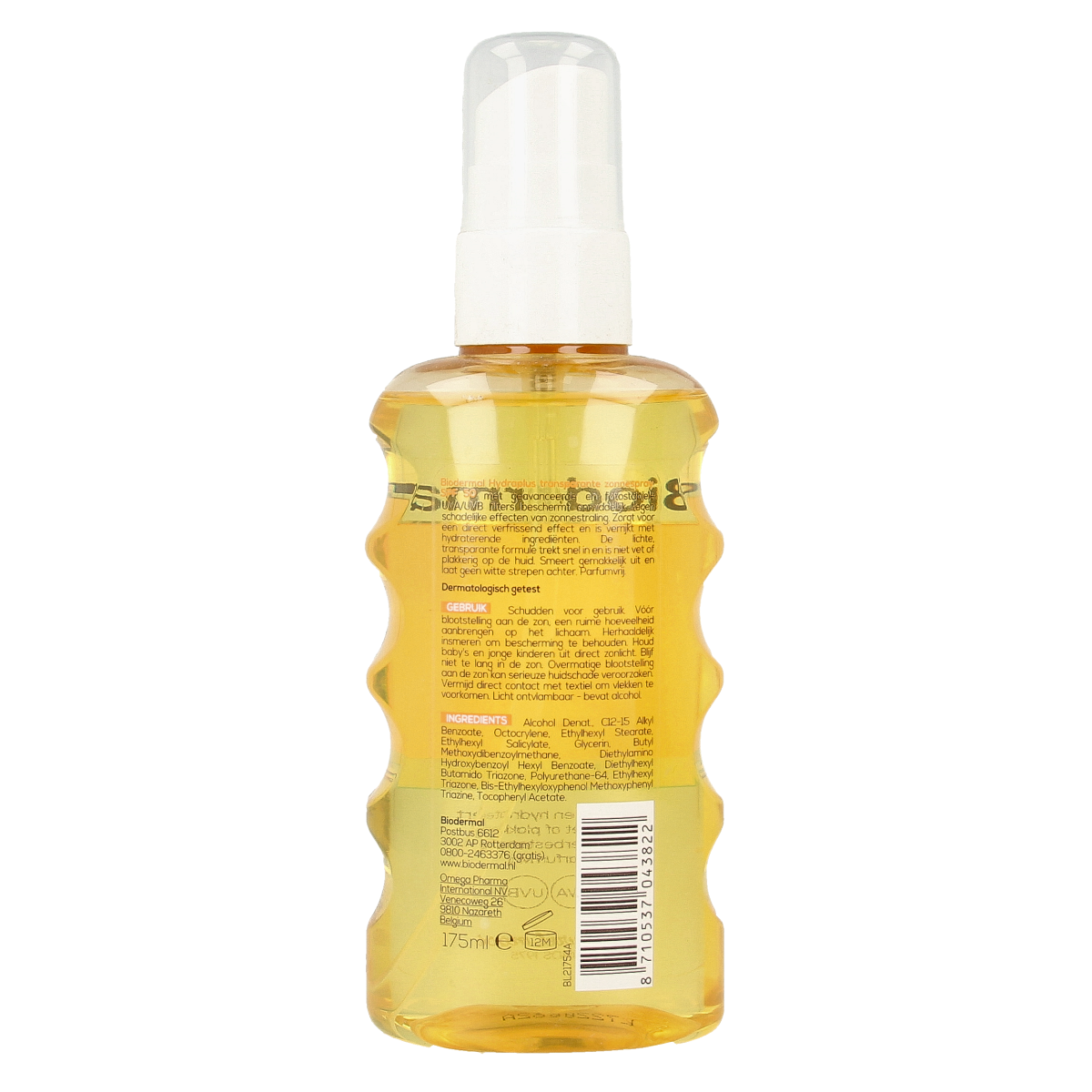Biodermal Hydra plus transparante zonnespray SPF50 175.00 Milliliter