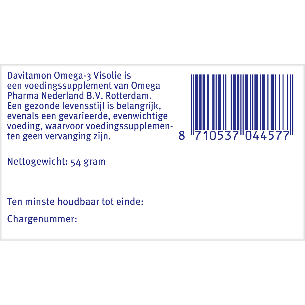 Davitamon Omega 3 visolie 60.00 Capsules